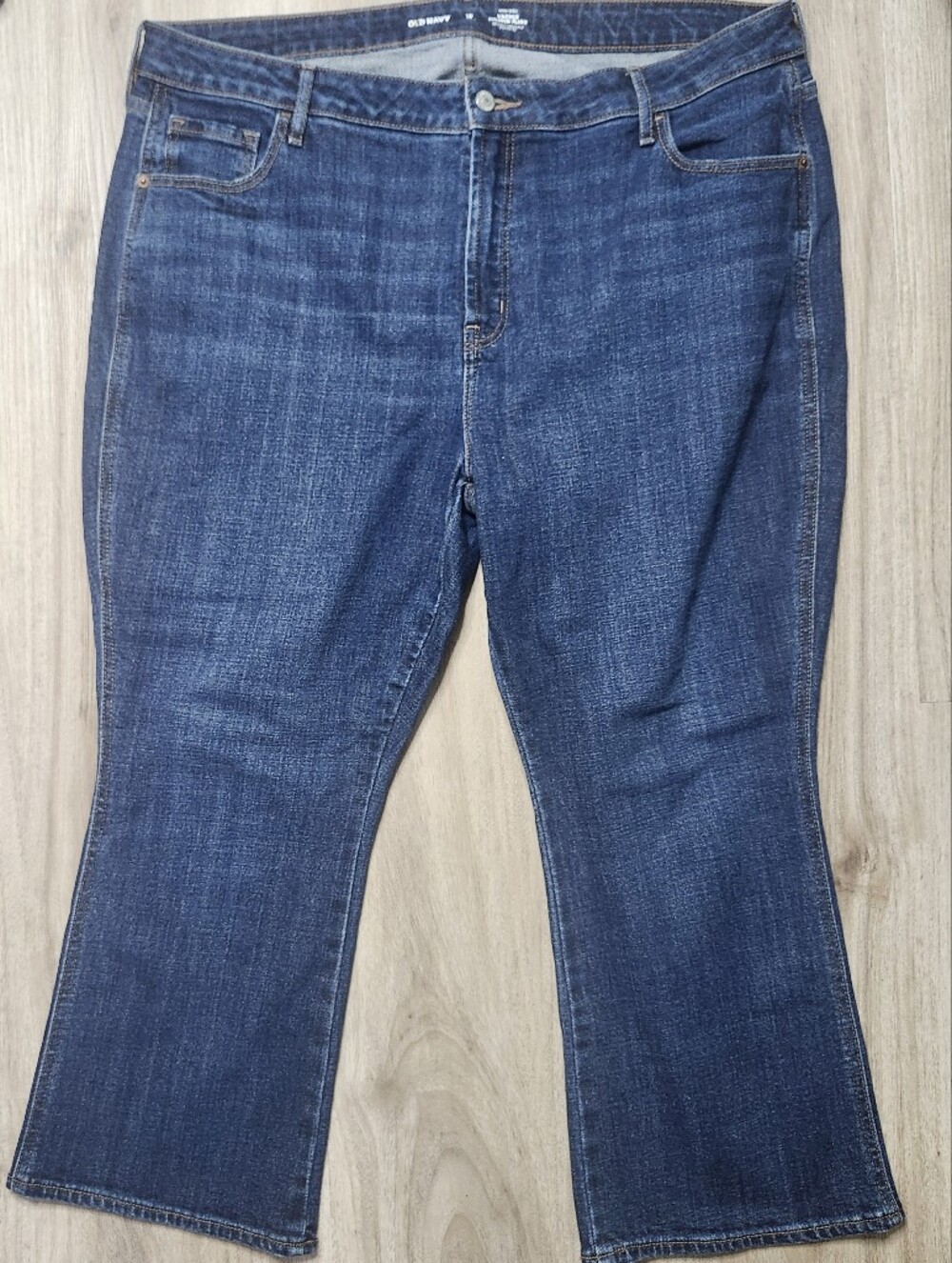 Old Navy High Rise Vintage Cropped Flare Jeans Womens 18 Petite Stretch Retro